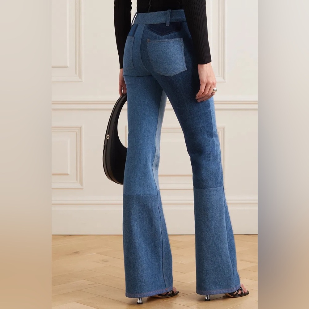 ✨A.W.A.K.E. MODE✨Patchwork Low-Rise Flared Jeans - Picture 5 of 9